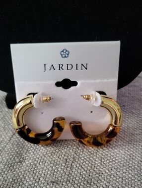 Jardin Gold & Tortoiseshell Hoop Earrings - Brown